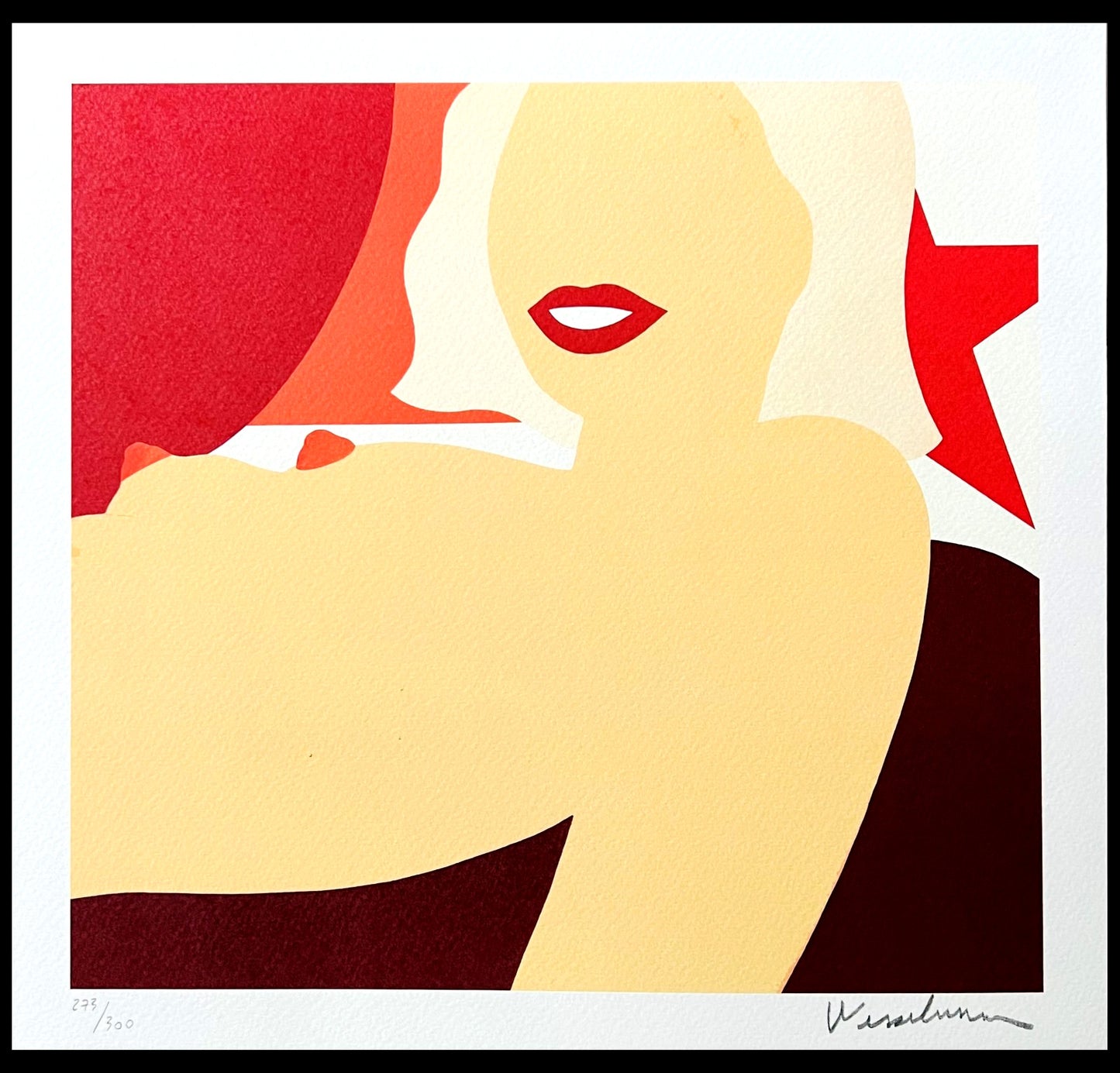 Tom Wesselmann Lithograph Signed COA Numbered in Pencil Crayon