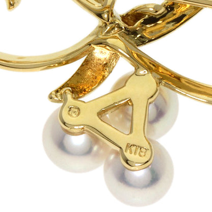 Mikimoto Brooch Pearl Pearl K18 Yellow Gold