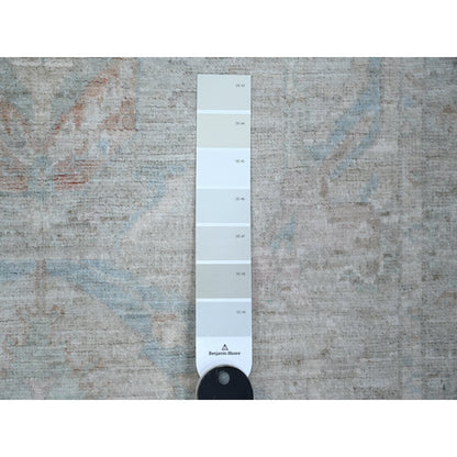 3'1"X5' Gray Washed Out Zoroastrian Design Hand Knotted Wool Oriental Rug
