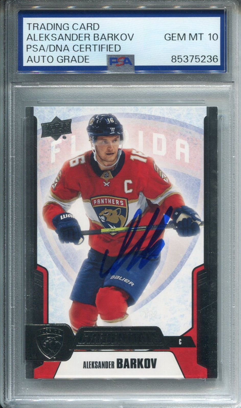 Aleksander Barkov Autographed Upper Deck Card Psa Auto Grade 10