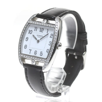 Hermes Ct1.730 Cape Cod Tonneau Diamond Bezel Watch Women