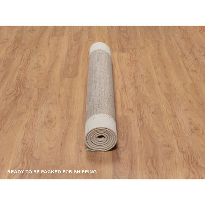 5'X8' Chiffon White Modern Design Lori Buft Pure Wool Hand Knotted Rug