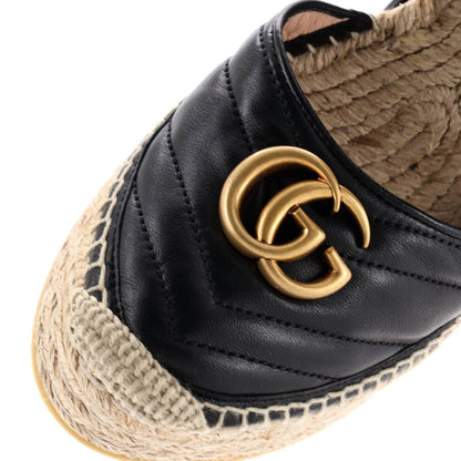 Gucci Women'S Gg Marmont Wedge Espadrilles Matelasse Leather