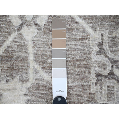 8'1"X9'9" Agreeable Gray Wool Weft Angora Oushak Oriental Rug