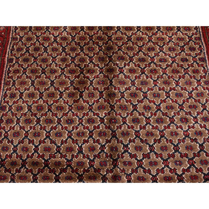 5'X9'6" Brown New Zoroastrian Serrib Pure Wool Hand Knotted Runner Rug