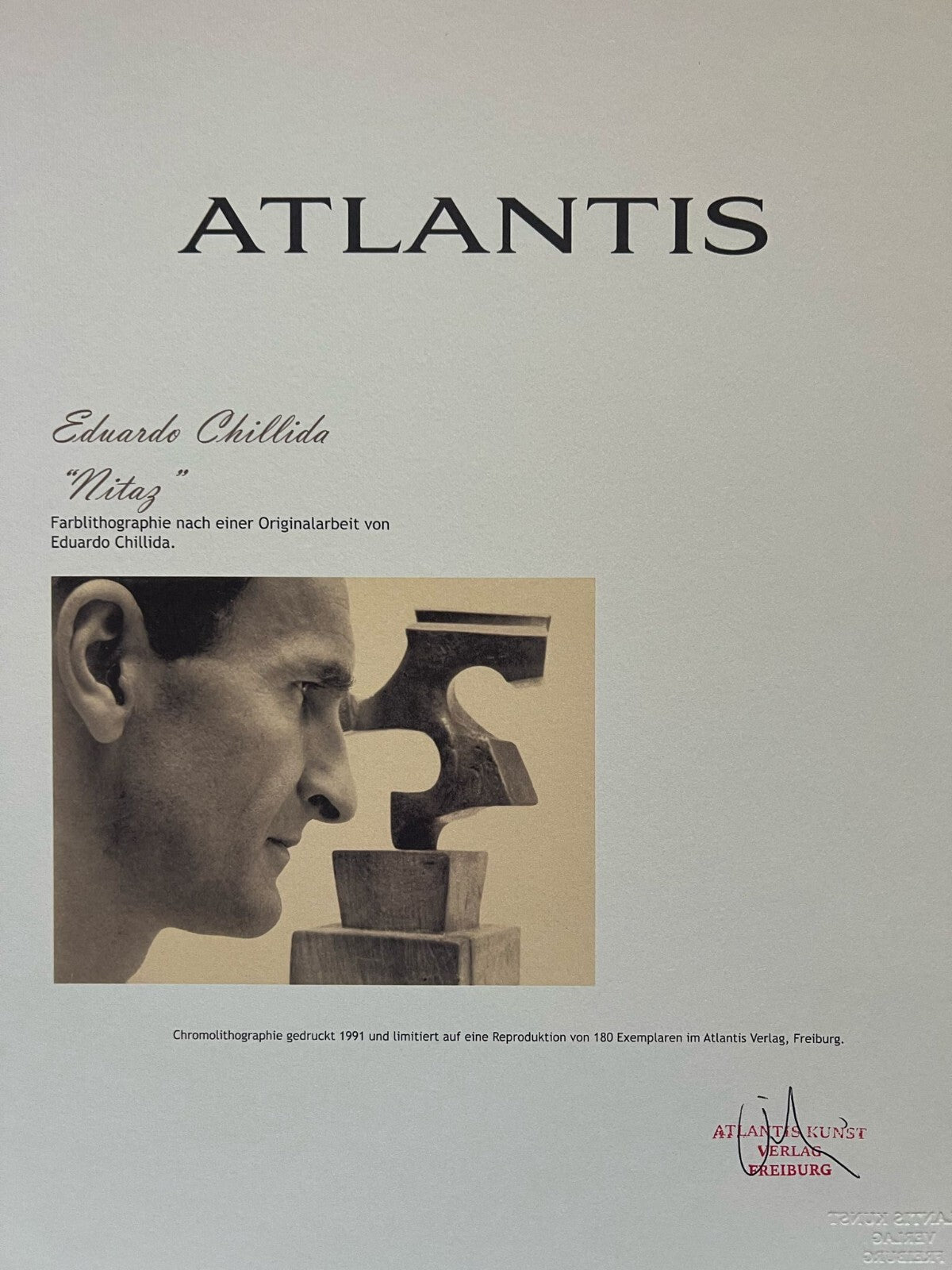 Eduardo Chillida Lithograph Coa Signed Numbered Limited