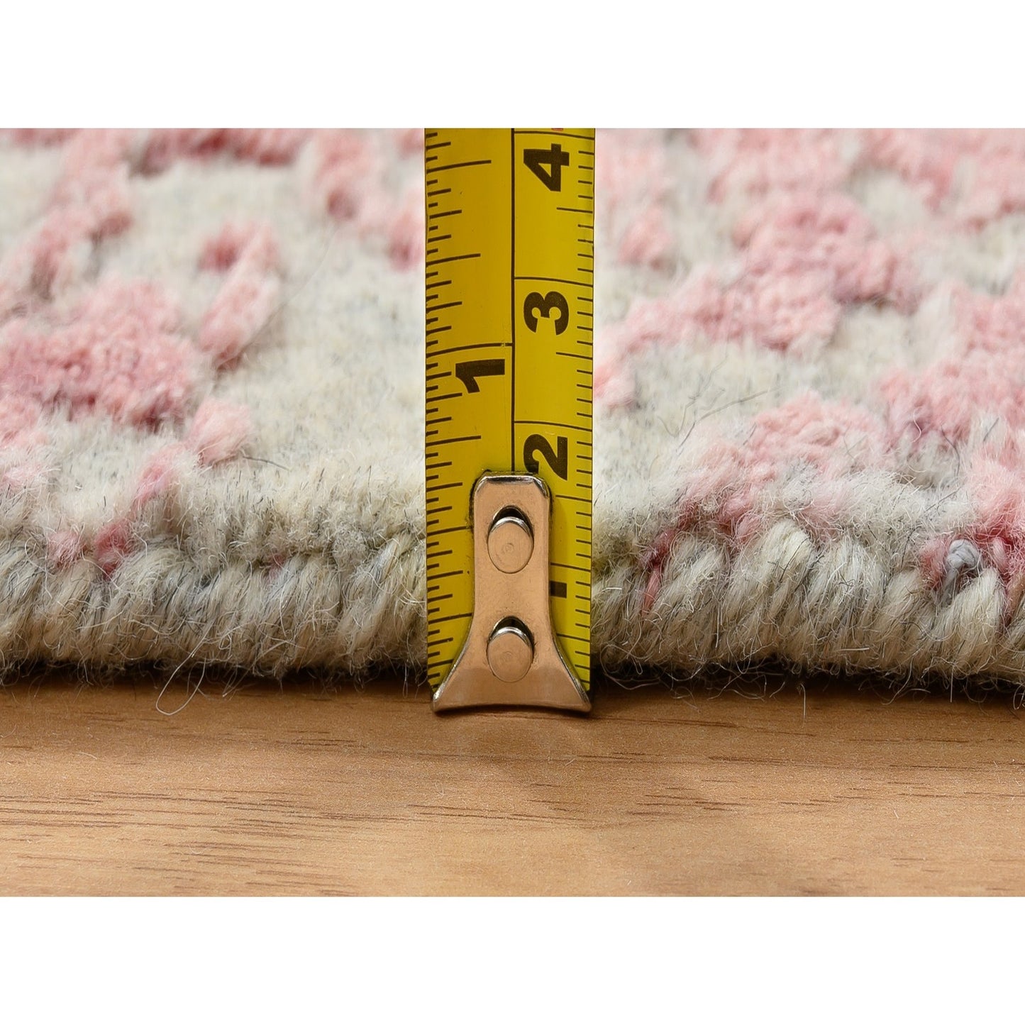 10'2"X10'2" Rose Pink Wool And Art Silk Jacquard Hand Loomed Square Rug