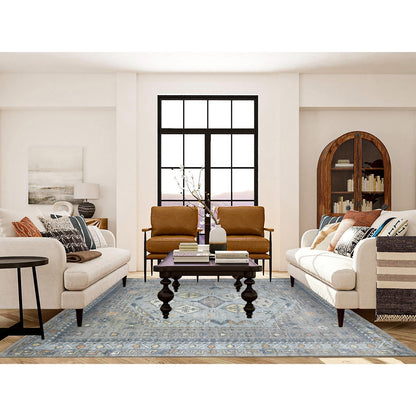 8'X9'10" Gray Anatolian Village Inspired Wool Hand Knotted Rug