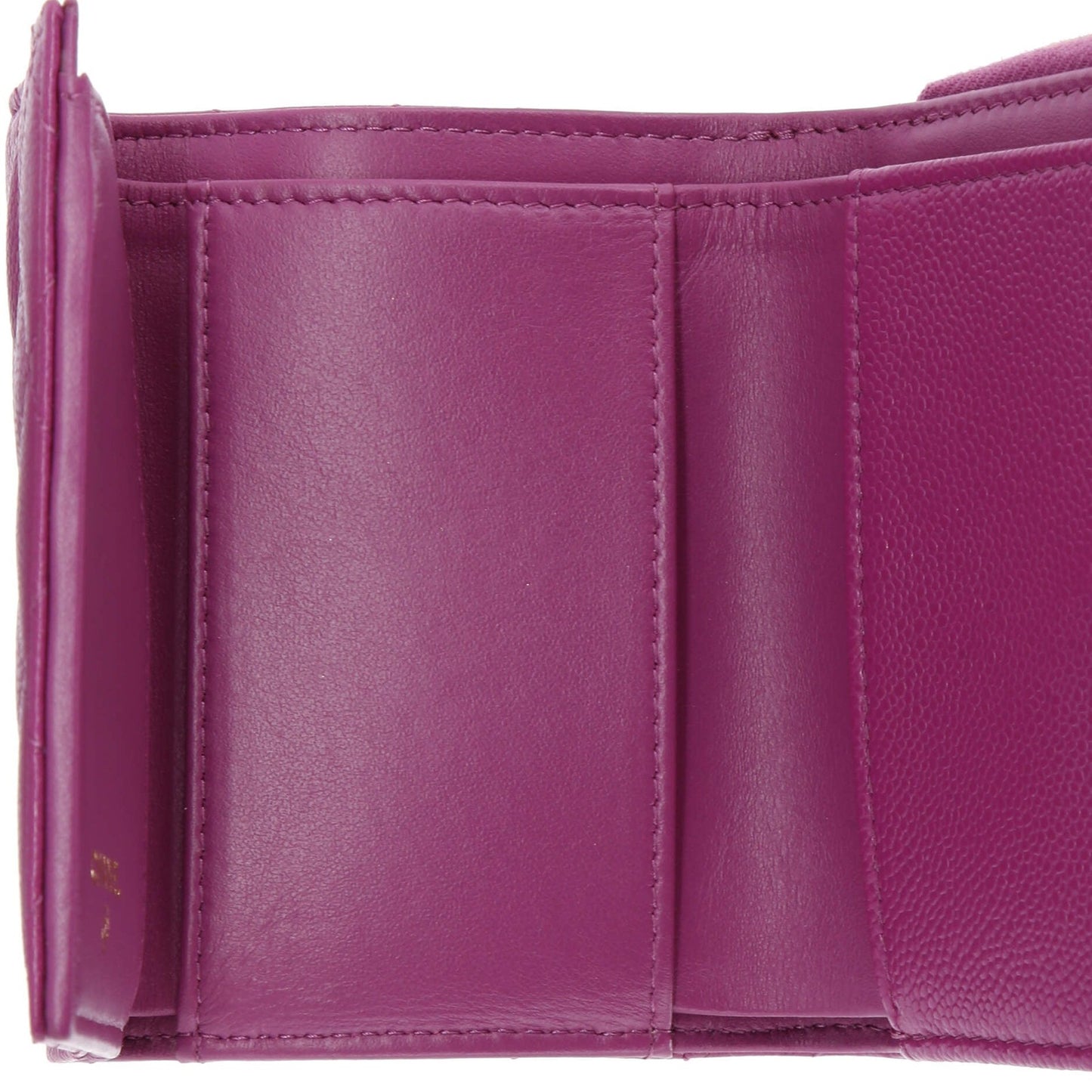 Chanel Cc Zip Trifold Wallet Quilted Caviar Compact