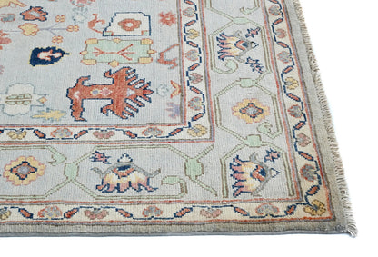 Handmade Kazak Pakistan Rug 5X7 Ft Gray Floral