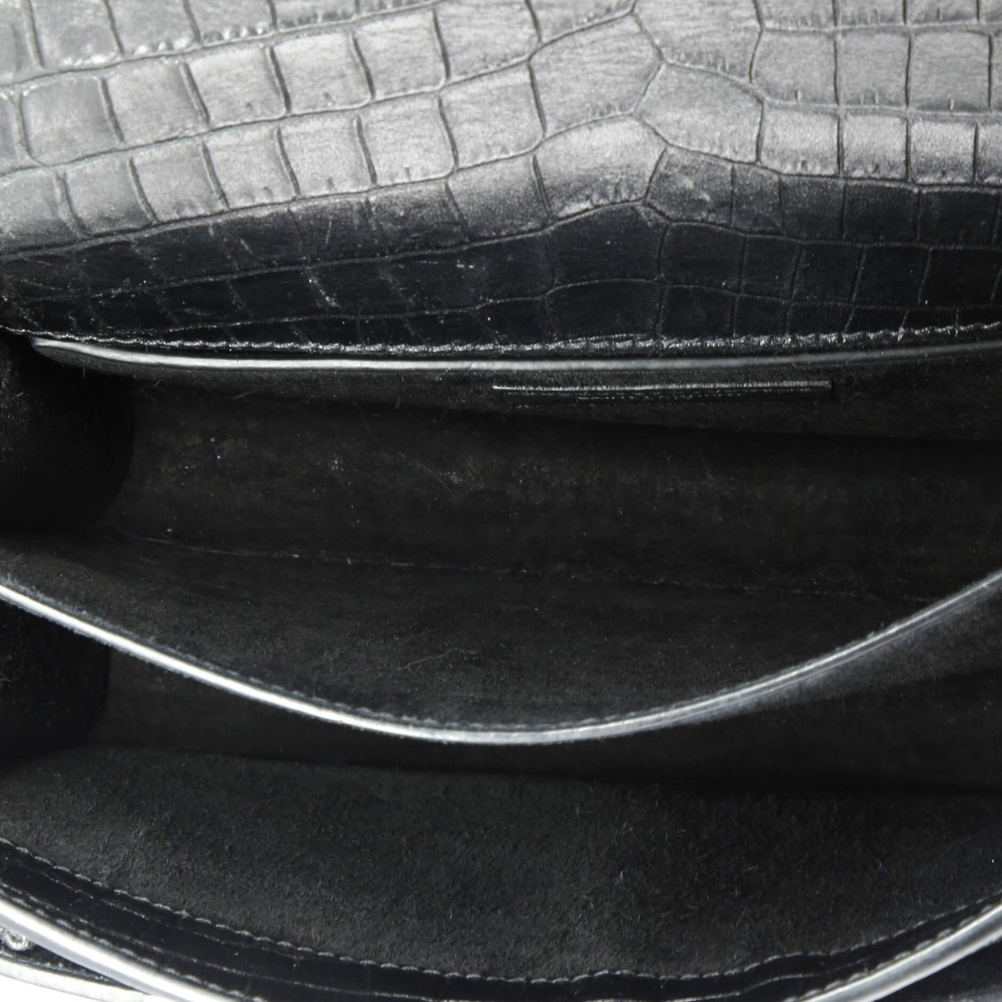 Saint Laurent Sunset Crossbody Bag Crocodile Embossed Leather Medium