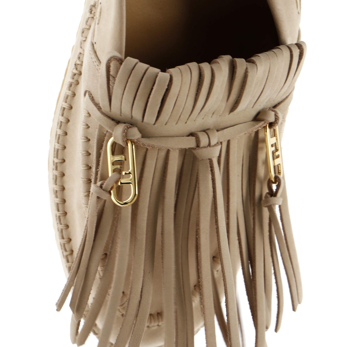 Fendi Men'S O'Lock Fringe Loafers Suede