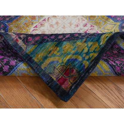 3'1"X19'3" Yellow Mamluk Design Silk With Wool Hand Knotted Xl Runner Rug