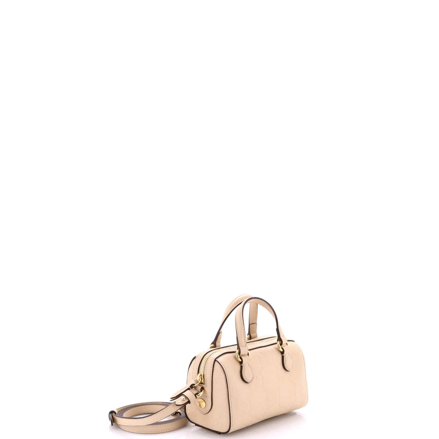 Gucci Convertible Top Handle Bag Jumbo Gg Embossed Leather Mini