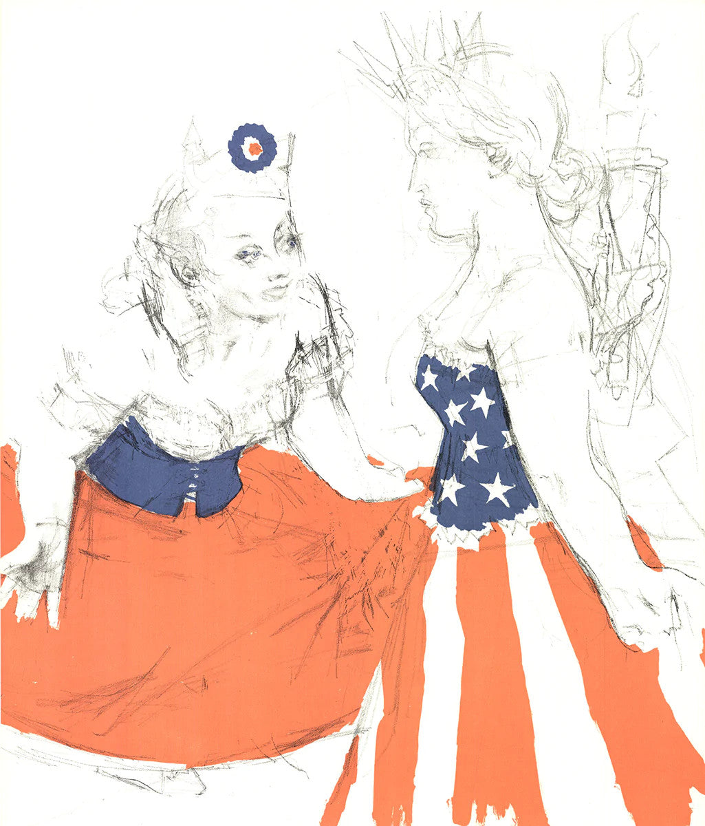 Jack Levine Marianne & The Goddess Of Liberty " Lithograph Contempo