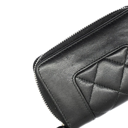 Chanel Mademoiselle Vintage Zip Coin Purse Quilted Sheepskin