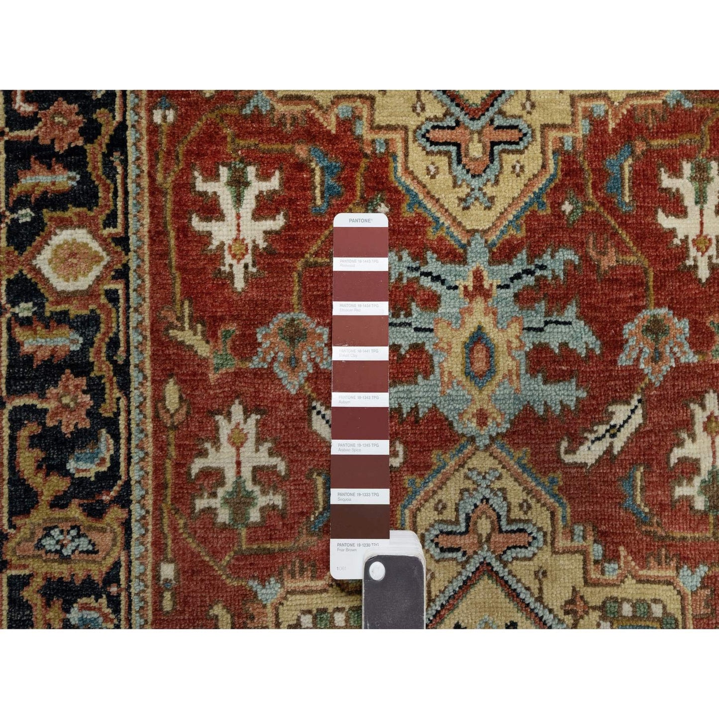 2'7"X8' Chili Red Heris Revival New Zealand Wool Hand Knotted Runner Rug