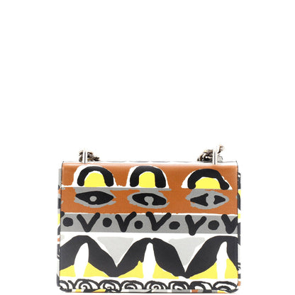 Prada Chain Flap Bag Printed Saffiano Leather Medium