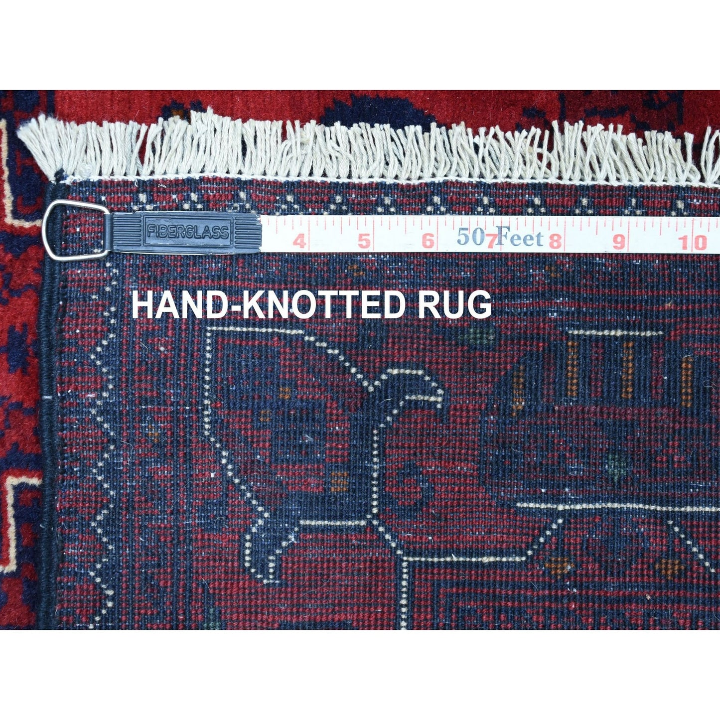 3'3"X4'8" Afghan Khamyab Wool Hand Knotted Deep And Saturated Red Rug