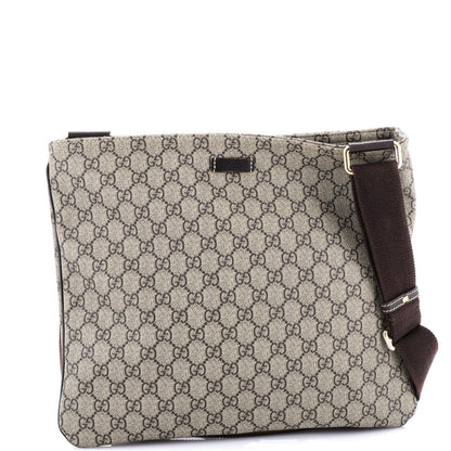 Gucci Zip Top Messenger Bag Gg Coated Canvas Large