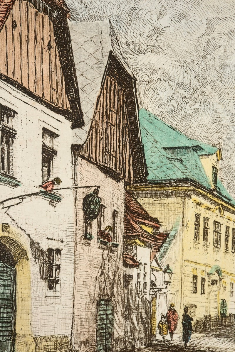 Herta Czerny Kovans Vienna Kahlenberger Strasse  Original Etching Signed Print