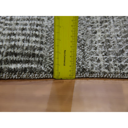 8'1"X8'2" Harbor Gray Undyed Wool Grass Design Square Hand Knotted Rug