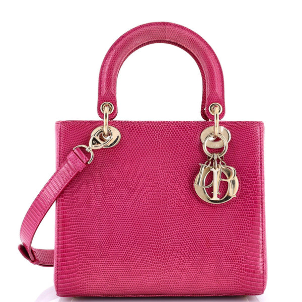 Christian Dior Lady Dior Bag Lizard Medium