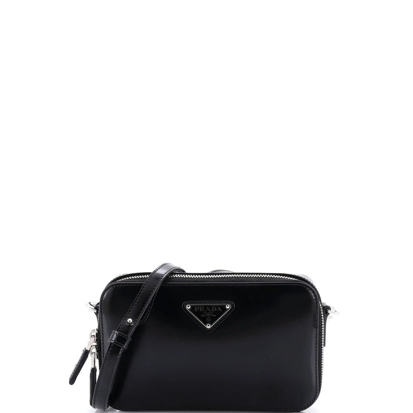 Prada Brique Camera Crossbody Bag Spazzolato Leather Small