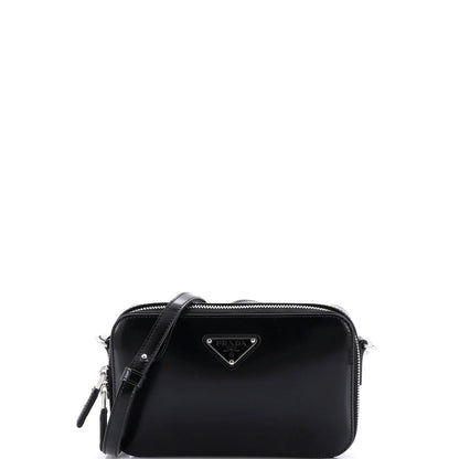 Prada Brique Camera Crossbody Bag Spazzolato Leather Small