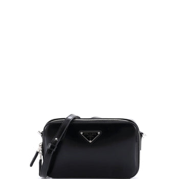 Prada Brique Camera Crossbody Bag Spazzolato Leather Small