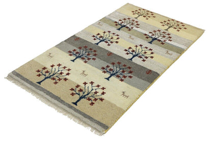 Multicolored Pictorial Tribal Rug Indo-Gabbeh
