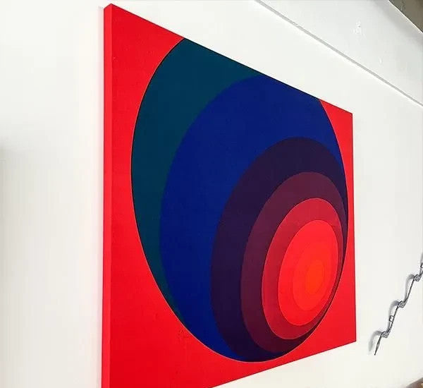 Panton Designed for Vintage 43 x 35 inches Luna Red Fabric Panel from 1979
