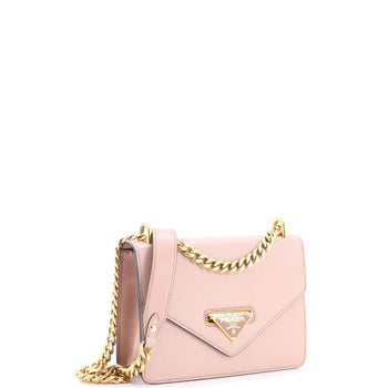 Prada Envelope Flap Chain Shoulder Bag Saffiano Leather Small