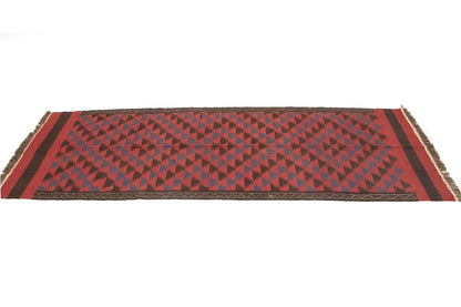 4'7X12'6 Vintage Kilim Sumak Runner Rug Tribal Flat-Weave Oriental Carpet