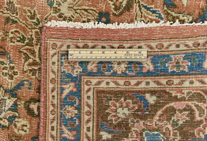 Distressed Vintage Wool Oriental Rug Muted Brown
