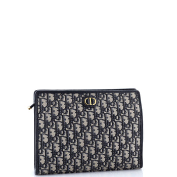 Christian Dior 30 Montaigne Zip Pouch Oblique Canvas Medium