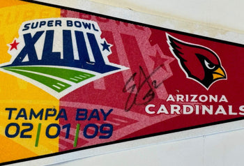 Edgerrin James Autographed Super Bowl Xliii Cardinals Vs Steelers Pennant
