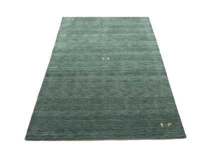 Handmade Dark Green Gabbeh Modern Rug Tribal