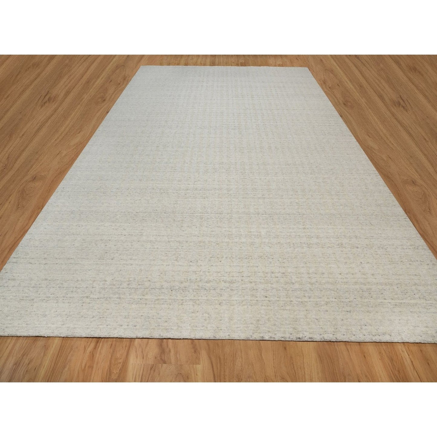 12'X15' Ivory Hand Loomed Xl Rug Salt And Pepper Effect Natural Wool