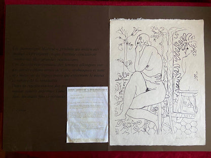 Henri Matisse Lithograph 1960 Signed Contract Numbered Stamped