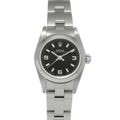 Rolex Oyster Perpetual 76080 Black Case Size 2424Mm Ladies Used Watch #711121