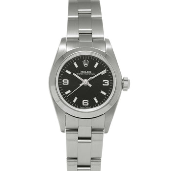 Rolex Oyster Perpetual 76080 Black Case Size 2424Mm Ladies Used Watch #711121