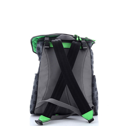 Gucci Panelled Double Buckle Backpack Gg Jacquard Nylon And Rubber Large