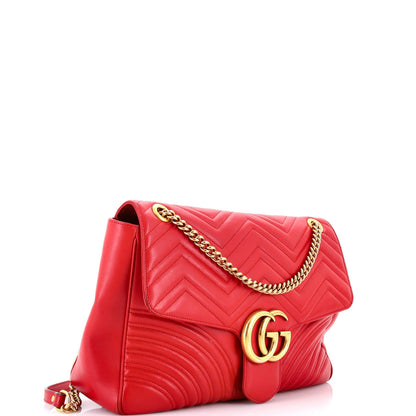 Gucci Gg Marmont Flap Bag Matelasse Leather Large