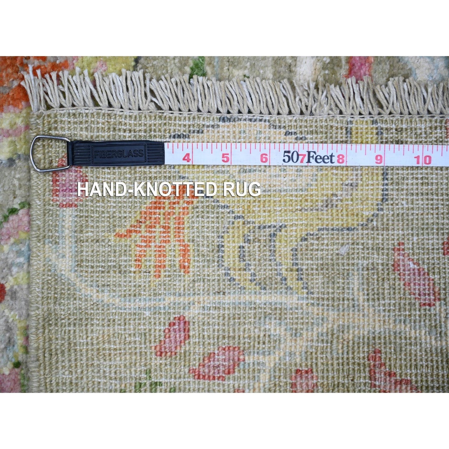 3'4"X4'10' Laurel Green Afghan Peshawar Wool Hand Knotted Oriental Rug