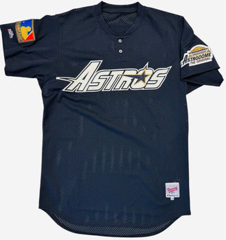 Craig Biggio Autographed Houston Astros Majestic 44Lg Practice Jersey Card (Tris