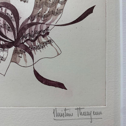 Christine Thouzeau Signed Original Lithograph Print Framed Ed99 Tulipes