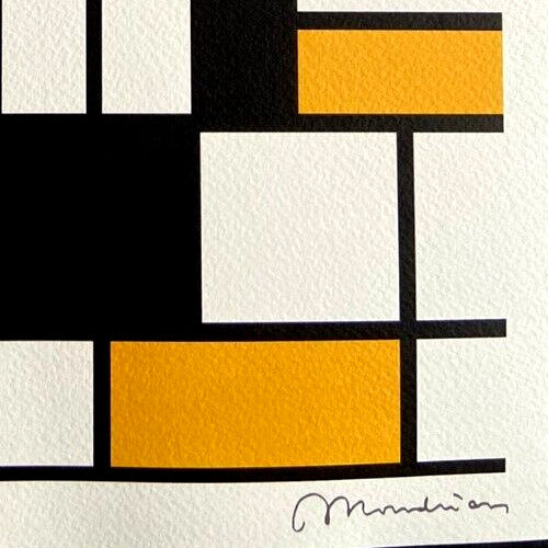 Piet Mondrian Lithograph Coa Numbered Limited Signed Stamped