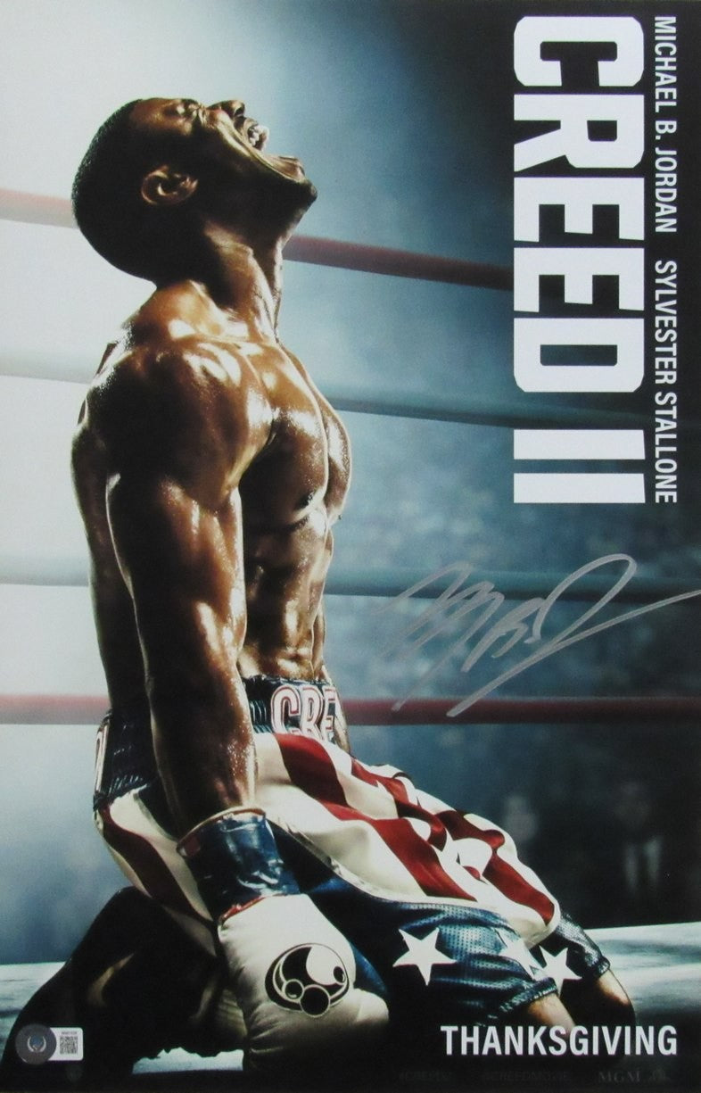 Michael B. Jordan Autographed 11X17 Photo "Creed"