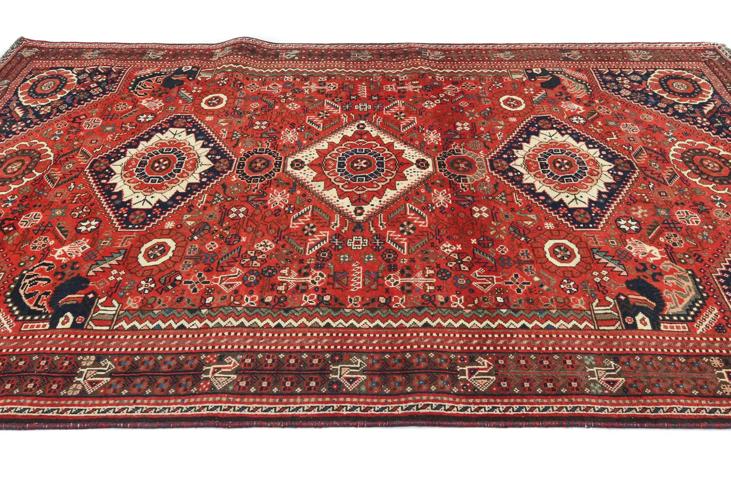Semi-Antique Wool Oriental Rug 5'9X8'3Tribal Farmhouse Boho Foyer Carpet
